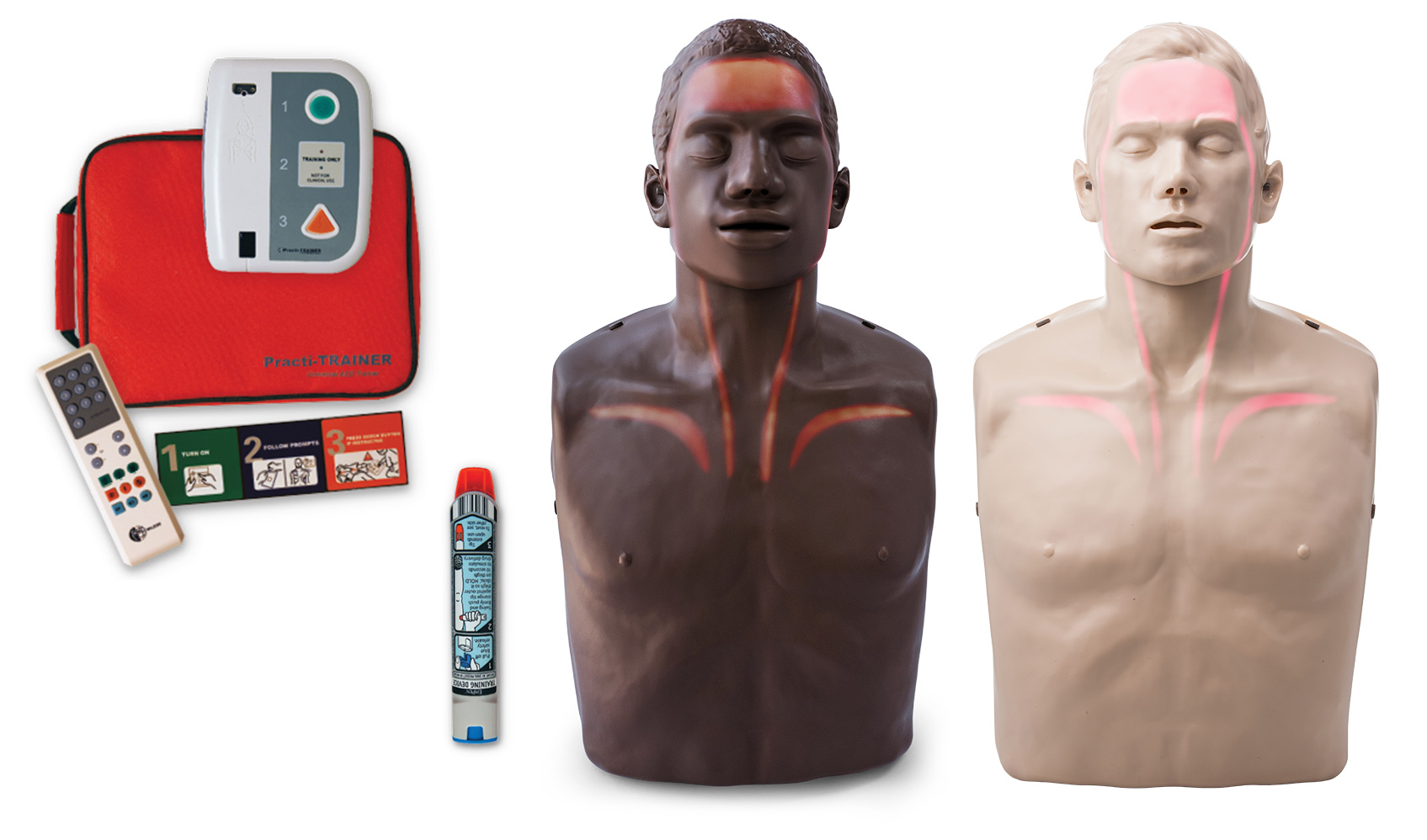 CPR & AED Training Supplies with Diverse Manikins with EpiPen Trainers