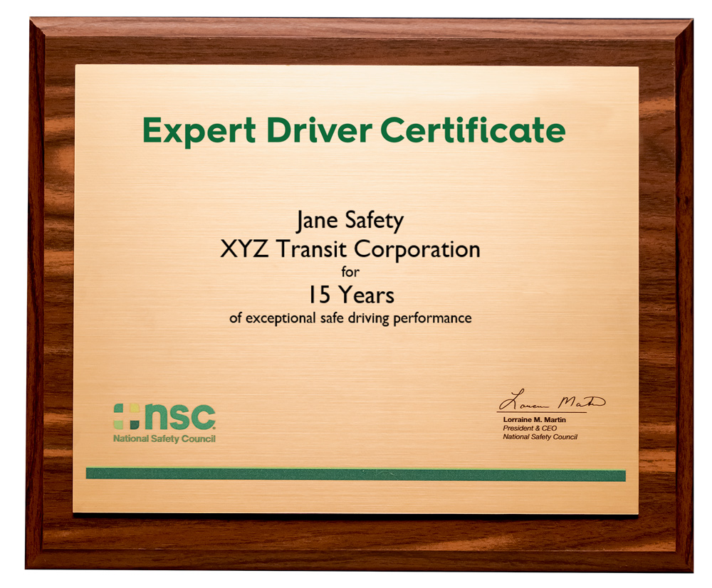 Expert Driver Plaque